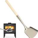 EMVANV Fireplace Ash Shovel, Long Handle Fire Pit Shovel, Pizza Oven Cleaner with Wooden Handle, Fireplace Trowel Charcoal Grill Ash Rake Gardening Fireplace Tools, for Household Camping Kicthen