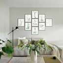 LANCHI95 botanical wall art - Minimalist Aesthetic Rose Collection, Bedroom Wall Art, Sage Green Eucalyptus Leaf Prints for Office (9pcs- 8x10in- UNFRAMED) (Botanical)