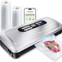 Vacuum Sealer Machine with AirLock ProSeal System, 10in1 Vacuum Sealer for Food, Dry & Moist Modes, Compact Design with Digital Timer, Builtin Cutter & Roll Storage, Stainless Steel