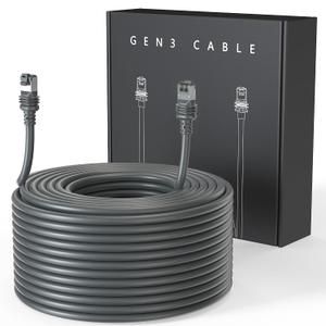 LUCMO 100FT/ 30M Cable for Starlink, Compatible with Starlink Standard Gen 3/ Standard 4/ 4X/ V4, Replacement Extension Cable Waterproof Satellite (100FT), Grey