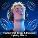 Fachixy FC-200 Wireless Gaming Headset with Mic for PS5, PS4 - Bluetooth 5.4 & 2.4GHz Gaming Headphones with Low Latency, 50-Hrs Battery Foldable Gamer Headset for Laptop, Switch and Mobile