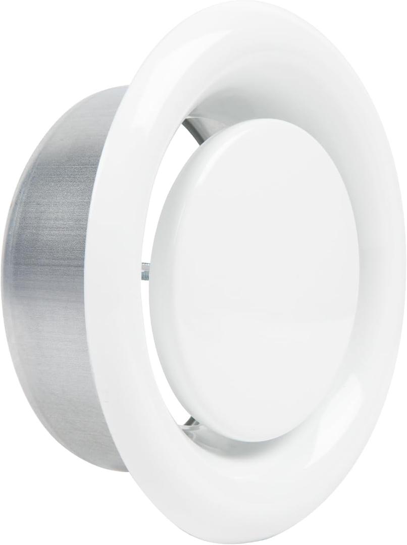 FRESH SPEED 6 Inch AC Air Vent Cover Steel Round Exhaust Adjustable Valve Diffuser for Home Wall Ceiling