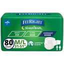 FitRight Extended Wear Stretch Briefs, Overnight Adult Diapers with Tabs, Size 1 (Case of 80)