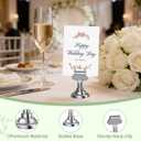 Urban Deco 16PK Table Number Holders Place Card Holders 1.7 Inch Table Card Holders Steel Card Holders for Photos, Food Signs, Memo Notes, Weddings, Restaurants, Birthdays(Silver)