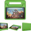 Kids Case for Fire HD 10 Tablet (9th/7th/5th Generation,2019/2017/2015 Release), Kickstand Lightweight Shockproof Protective Foam Cover for Fire HD 10 Case 10.1 Inch with Carry, Green