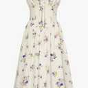 Scarlet Darkness Floral Printed Corset Dress Ruched Bust Cami Dress Flowy Sundress S