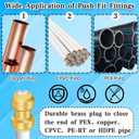 2 x Boltigen Plumbing Fittings 1/2 inch, 6pack No Lead Brass Push Fit to Connect Couplings, 2pcs Straight, 2pcs 90 Degree Elbows, 2pcs Tee, with Disconnect Clip, for Connecting Copper, PEX, CPVC