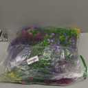 Hananona 48 Pcs Artificial Flowers Outdoor, Faux Artificial Plants UV Resistant Plastic Flower Bulk for Hanging Planter Porch Window Home Spring Summer Decor (48, Fuchsia, Purple, Yellow, Green)