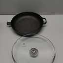 12" Cast Iron Skillets with Lid & Removable Wooden Handle, Pre-Seasoned Frying Pan for Stove, Oven, Grill & Campfire Cooking (1, 12")