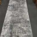 4x10ft Extra Wide Hallway Rug – Non-Slip Washable Large Carpet Runner for Kitchen, Indoor Entryway, Modern Abstract Low-Pile Thin Floor Mat for Bedroom, Living Room, Dining Room (Blue Grey,4x10)