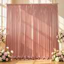 Rosy Satin Backdrop Curtains 2 Panels - Glitter Photo Drapes for Baby Shower, 10x10FT Shimmer Back Drop Cloth, Wrinkle Free for Birthday Party Bachelorette Bridal Shower Stage Background