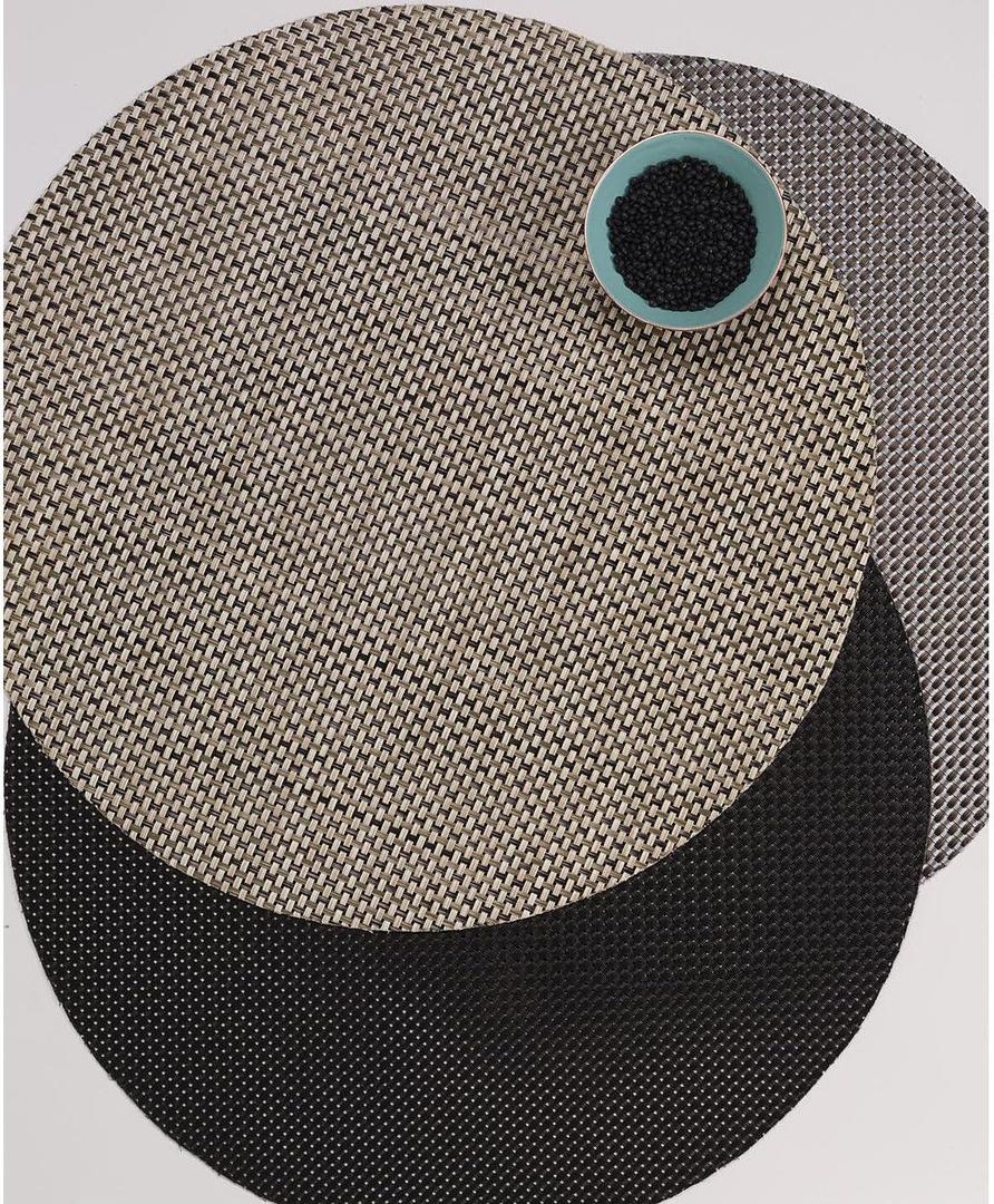 Round Tablemat - Basketweave-Black