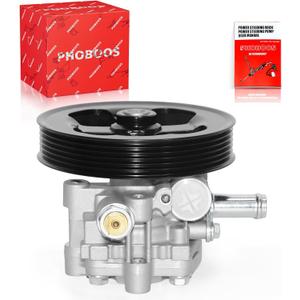 PHOBOOS Power Steering Pump Compatible with Mitsubishi Lancer/Outlander 2008-2015, 2.0L/2.4L, with Outlet & Pulley, Smooth Steering, Low Noise, High Durability, Ref. 21-336