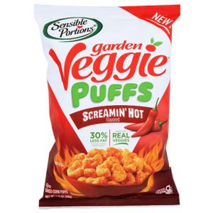 Sensible Portions - Veggie Puffs Screamin Hot - Case of 6-3.75 OZ, Best By Oct 20, 2025