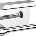 Adhesive Toilet Paper Holder with Shelf Wall Mounted, SUS304 Stainless Steel Toilet Paper Roll Holder, Mega Roll Tissue Roll Paper Dispenser, No Drilling or Wall Mounted with Screws (Polished Chrome)