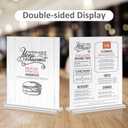 4 Pack Acrylic Sign Holder 5 x 7 Horizontal ,T Shape Double Sided Table Menu Stands,Clear Paper Display Stands for Table Numbers,Photo Frames,Office,Restaurant -Landscape