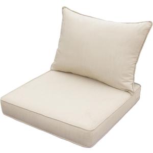 Generic Outdoor Patio Furniture Replacement Cushions, 25"x25"x5, Washable Sectional Cushions for Patio Furniture, Couch, Loveseat, Beige Sand, Pack of 2