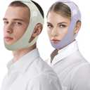 Anti Snore Chin Strap, Snore Stopper with Adjustable Velcro Chin Strap for Sleeping Comfortable Stop Snoring Solution Anti Snoring Devices Breathable and Reusable （Two Couple Outfits） (M)