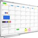 Polegas 24" X 36" Magnetic Dry Erase Board Whiteboard with Lines, Wall Hanging Monthly Calendar to Do List Schedule Board