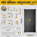 100PCS Pegboard Accessories Organizer Kit,Paper Towel Holder,Closet Organizers and Storage - Easy Storage and Organization for Garage, Workbench,Shelves,Tools.(12x24 Inch Panels with Hooks)