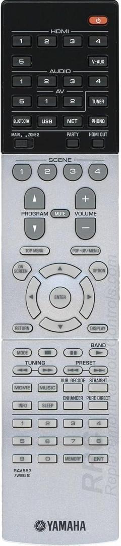 Yamaha RAV553 AV Receiver Remote Control for RX-A770, RX-V683 (ZW69510)
