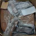 YFO Home Office Desk Chair Office Rubber Casters Ergonomic Computer Chair with Lumbar Support Adjustable Height Rolling Swivel Executive Task Armrests Chair Brown Leather (Mid Back)