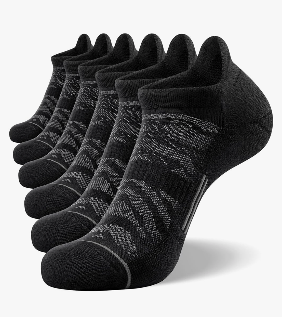 FITRELL 6 Pack Men's Ankle Running Socks Low Cut Cushioned Athletic Sports Socks 7-9/9-12/12-15