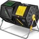 Miracle-Gro Large Dual Chamber Compost Tumbler, 55.4 Gallons Easy-Turn, Fast-Working System All-Season, Heavy-Duty, High Volume Composter with 2 Sliding Doors (2 x 27.7 gallons)