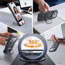 for iPhone 17 Pro Case with Stand Black, Fits MagSafe Ring, Military-Grade Drop Protection, Build in Kickstand,Slim Matte Finish Shockproof Phone Cover 6.3"