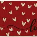 Artoid Mode Red Love Valentine's Welcome Decorative Doormat, Seasonal Anniversary Wedding Low-Profile Mat Runner Rug for Indoor Outdoor 24x59 Inch