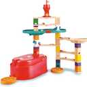 Hape 90 Piece Quadrilla Stack Track Bucket Box Marble Race Building Set for Children Ages 4 and Up with 25 Marbles for STEAM Learning
