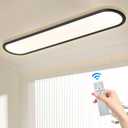 Ganeed 55.1" High Brightness Linear LED Ceiling Lamp, 60W Dimmable Low Profile Flush Mount LED Flat Panel Long Ceiling Light Fixture for Kitchen Office Laundry Shop, Black