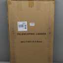 BOCOM 12.5 FT Aluminum Telescoping Ladder, Lightweight Multi-Purpose Collapsible Extension with 2 Triangle Stabilizers, Heavy Duty 330 lbs Max Capacity, Ideal for Home, RV, and Outdoor Work Black