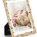 LARAINE 5x7 Picture Photo Frame Christmas Metal 2025 Christmas High Definition Display Pictures for Tabletop Home Decorative Holiday Gift (Gold, 5x7)