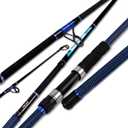 Fiblink Surf Fishing Rod Carbon Surf Spinning Rod Portable Travel Saltwater Beach Blue Surf Rod with SuperPolymer Handle 8'6"/9'/10'/12'/15'