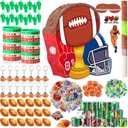 162 Pcs Football Piata Football Party Favors with Blindfold Confetti Bat Stress Balls Keychains Wristbands Whistles Eraser Slap Bracelet Stickers Sports Piata Birthday Party Decorations