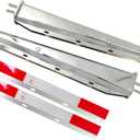 Stainless Steel Straight Spring Loaded Mud Flap Hangers Brackets Mudflap Holders Mounts Set 1-1/8" Bolt Spacing 30" Length with Aluminum Reflective Tapes fit for Semi Trucks, 2 pcs