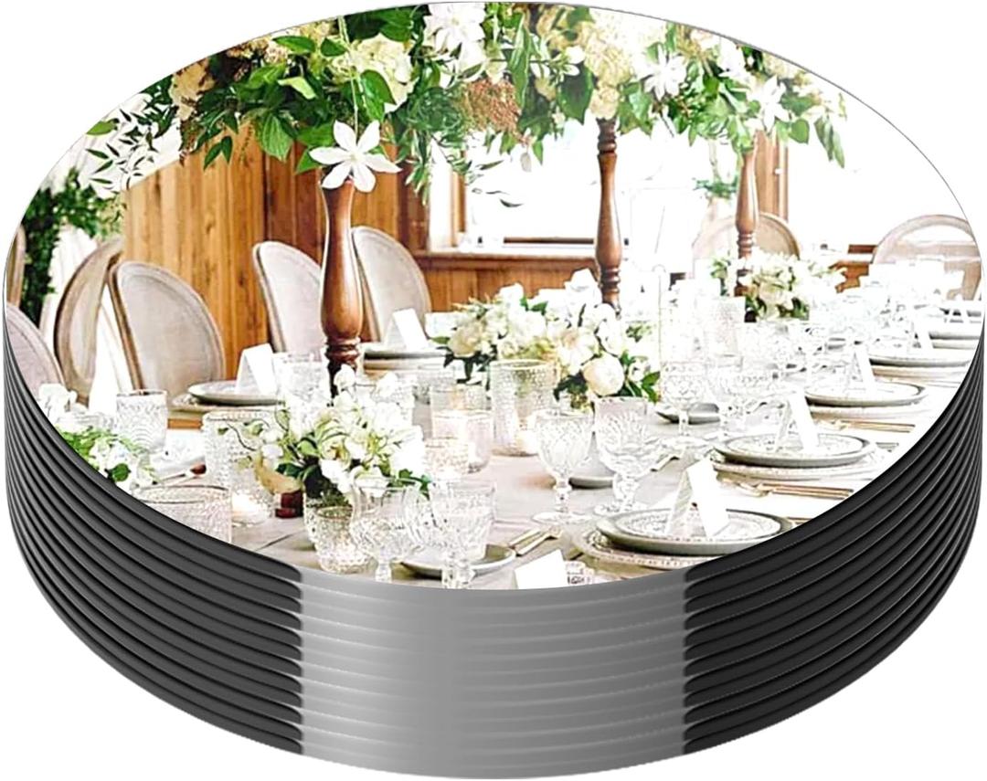 13Pack Round Mirror for Table Centerpices Self Adhesive Acrylic Circle Wall Mirrors Centerpieces for Tray Candle Plate for Wedding Christmas Table Birthday Party Decor (8inch,10inch)