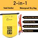 CALPALMY 20L Sand Anchor Bag, 2-in-1 Jet Ski & Kayak Anchor with Floating Buoy and Rope, Collapsible Waterproof Dry Bag for Boat, Paddleboard & Water Sports (1PCs, 2PCs)