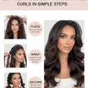 Heatless Curls Overnight Hair Curler to Sleep in Soft Large Jumbo Hair Rollers Flexi Rods for Long Hair Blowout Look Big Curl, No Heat Overnight Curls Satin Heatless Curling Rod Set with Claw Clip, Pink