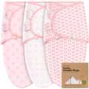 3-Pack Organic Baby Swaddle Sleep Sacks - Swaddles for Newborns, Infant 3-6 Months, Baby Girls, Boys, Soft & Snug Newborn Sleep Sack, Nursery Swaddling Blankets (Blossom, L)