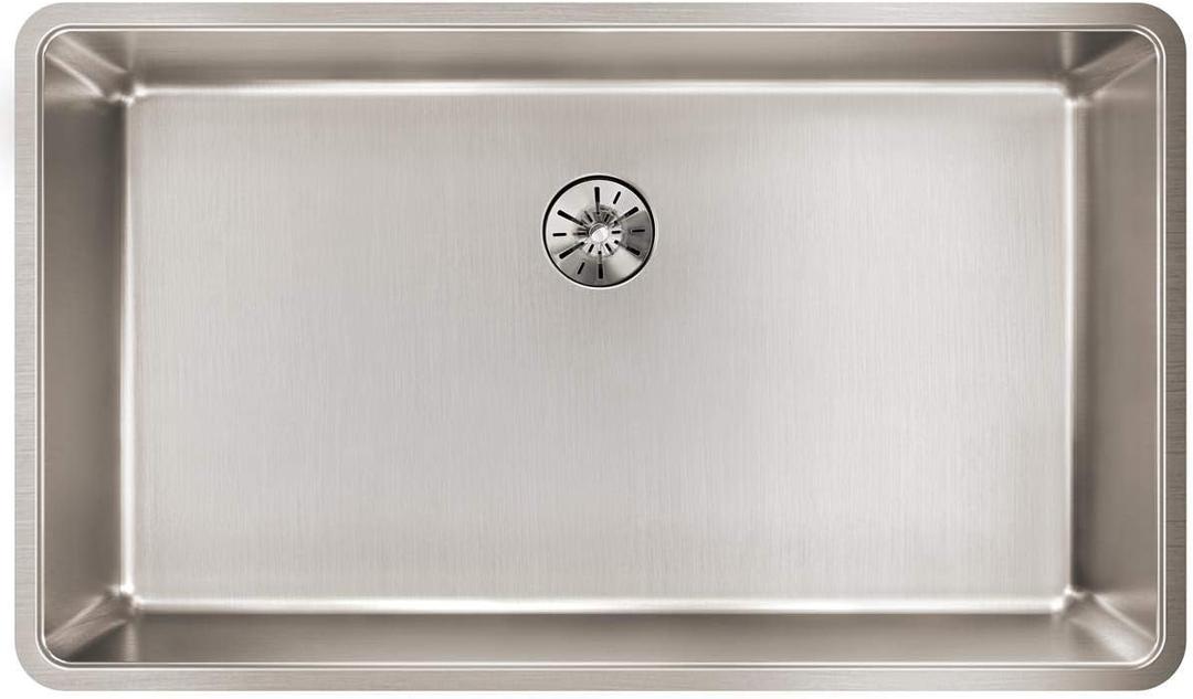 Elkay Lustertone Iconix ELUHH3017TPD Single Bowl Undermount Stainless Steel Sink with Perfect Drain, 32-1/2 x 19-1/2 x 9