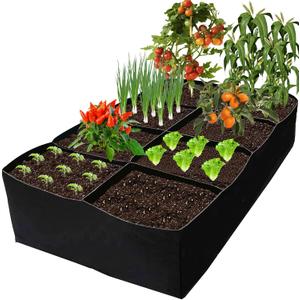 Fabric Raised Garden Bed, Grow Bags to Vegetable Herbs Flowers, 128 Gallon Fabric Plant Pots Indoor Outdoor, 6x3x1ft
