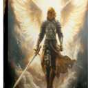 ASEKBWL Archangel Michael Canvas Wall Art - 16x24 Inches | Framed Angel Warrior with Sword Wall Decor - Religious Spiritual Artwork for Bedroom, Living Room, Office - Christian Home