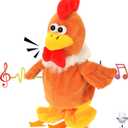 Hopearl Talking Chicken Repeats What You Say Walking Chick Electric Interactive Animated Toy Speaking Plush Buddy Gifts for Toddlers Birthday, 9''
