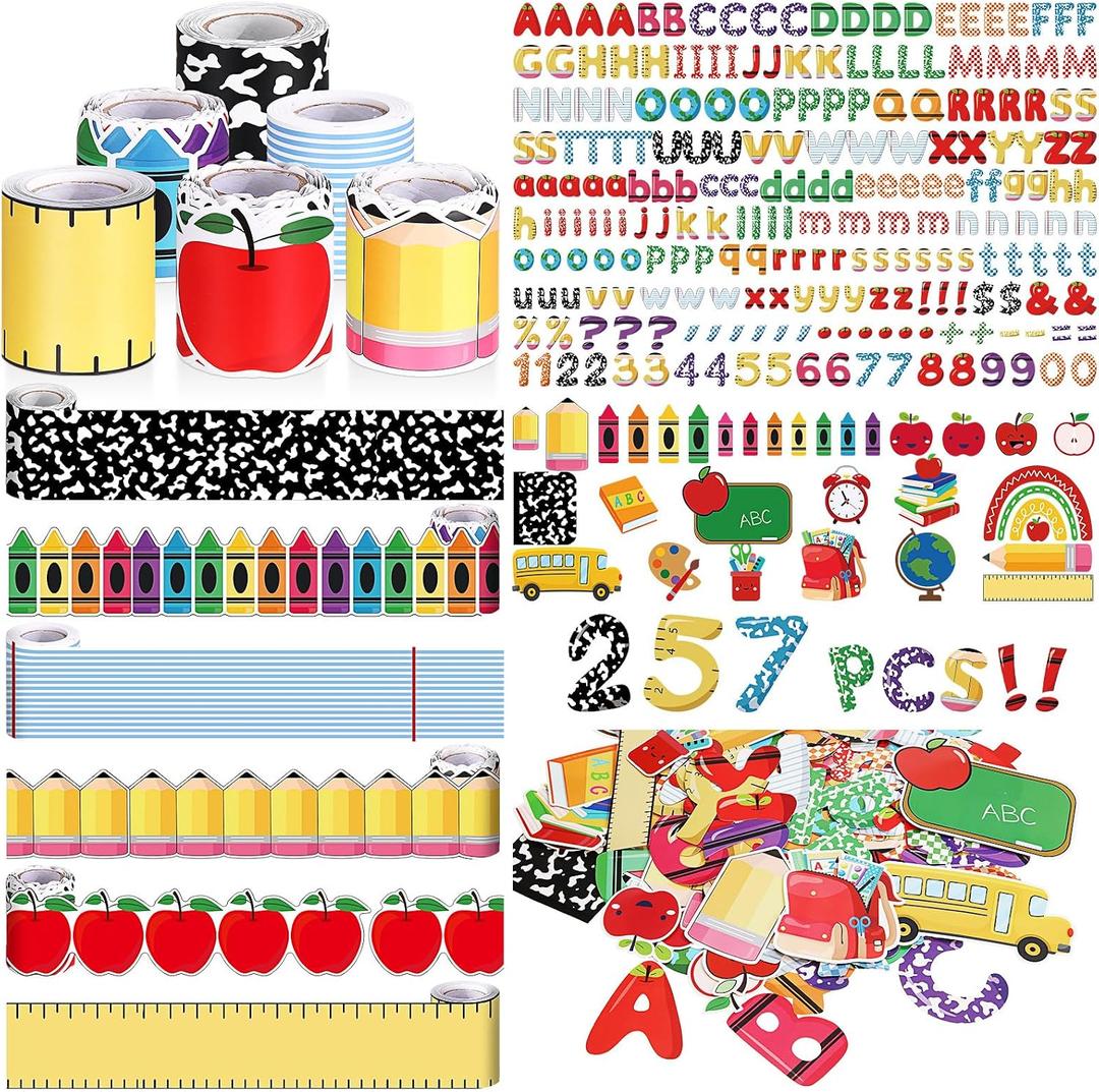 Kosiz 118 ft School Themed Bulletin Board Border Classroom Decoration Set, Small