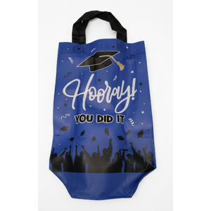 Sweetude 24 Pcs 2025 Graduation Gift Bags with Handles Non Woven Congrats Grad Tote Bags Reusable Party Favor for College Graduation Party Decoration (Blue Black)