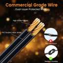 96ft Outdoor String Lights with Remote & Dimmer,48+4 Commercial Grade IP65 Waterproof Bulbs, 2700K Warm White,3 Lighting Modes & Timer,Includes 50 Cable Ties for Patio,Garden, Party48FT*2