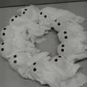 Light-Up Halloween Ghost Wreath, 12 Glowing White Spooky Halloween Wreaths for Front Door, Outdoor & Indoor Hanging Decoration for Wall Door, Halloweens Decor