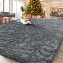OLANLY 8x10 Machine Washable Large Area Rugs for Living Room, Bedroom, Soft Fluffy Shaggy Bedside Rug, Indoor Floor Carpet for Kids Girls and Boys, Dorms, Nursery, Home Decor Aesthetic, Grey